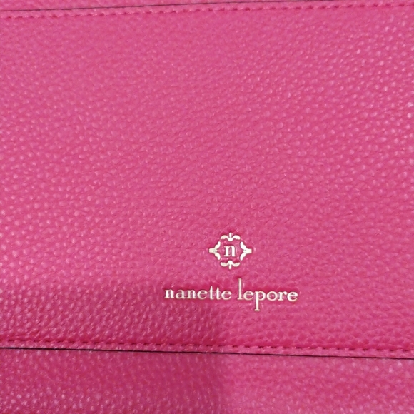 - - Nanette Lepore wild berry faux leather scarf and medallion crossbody - Picture 2 of 8